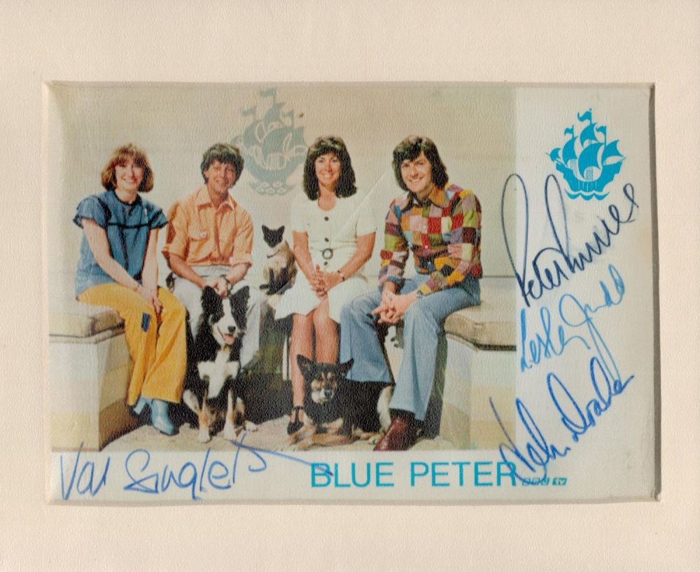 Lot 85: Blue Peter multi signed 8x5 overall mounted colour...