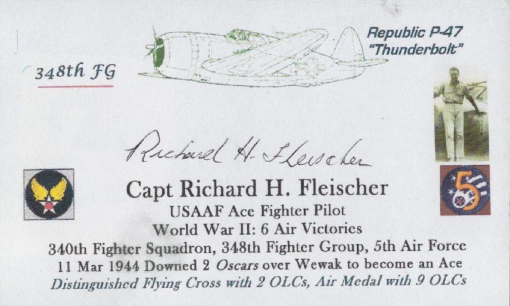 Lot 99: WWII Capt Richard H Fleischer US Fighter Ace...