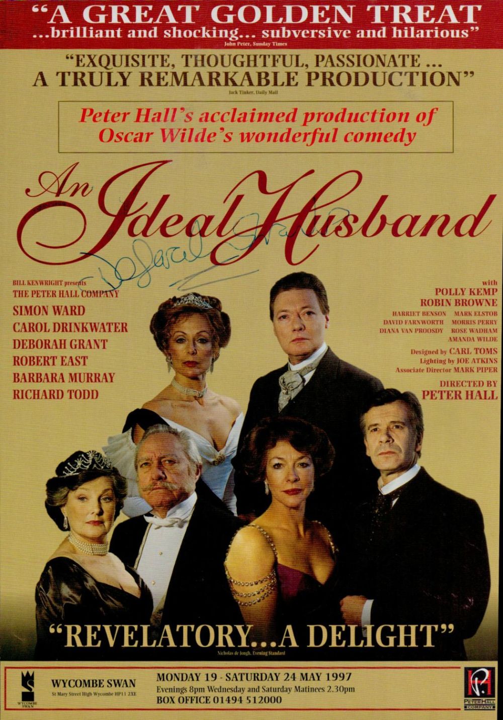Lot 108: Deborah Grant Signed An Ideal Husband Theatre Promotion...
