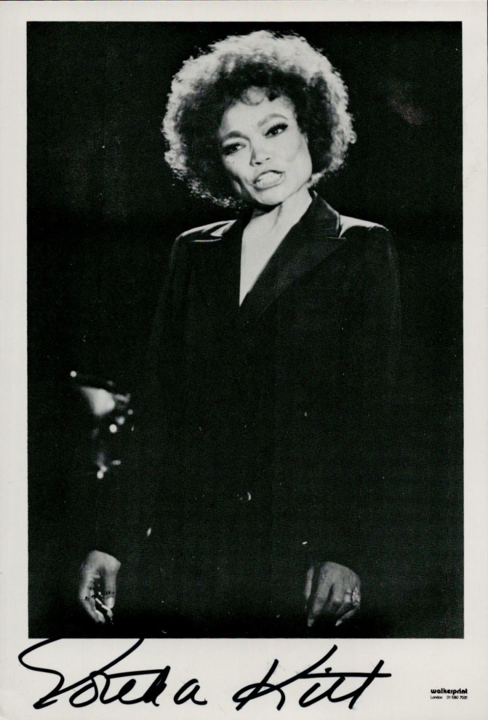 Lot 132: Eartha Kitt signed 6 x 4 inch young...