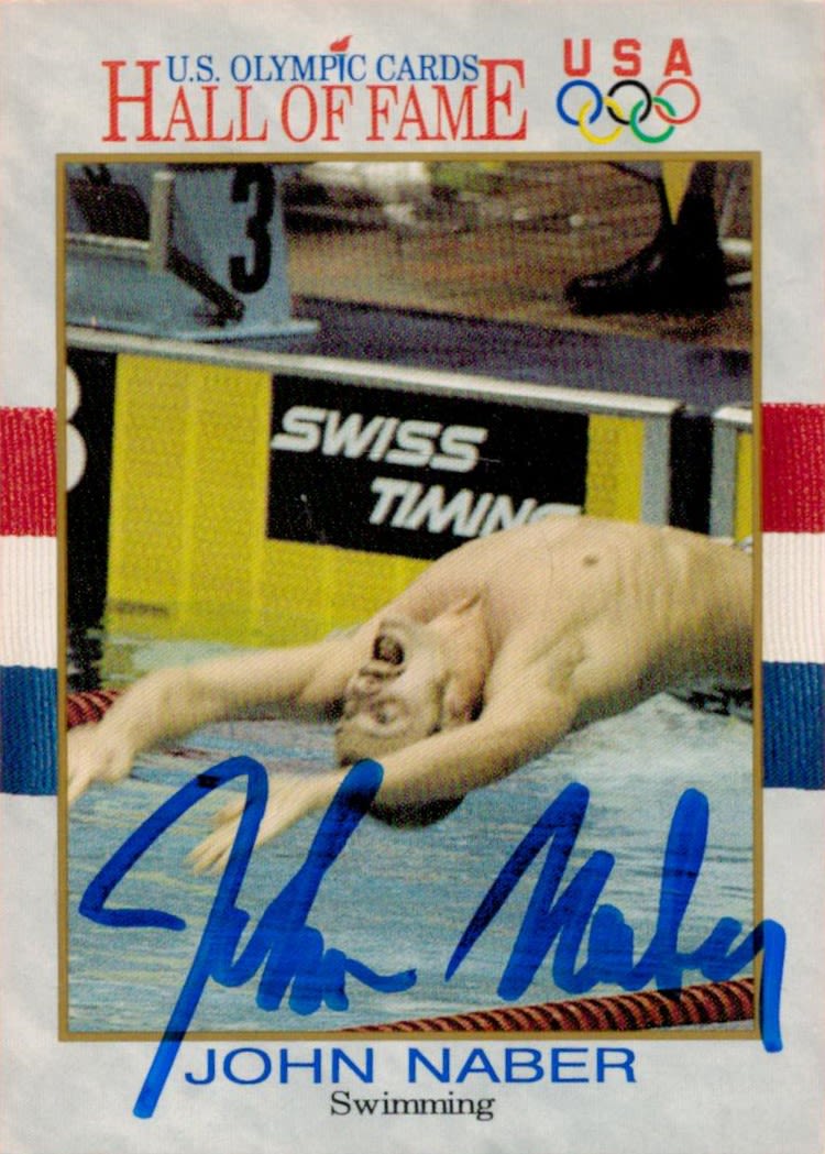Lot 335: Swimmer John Naber Signed US Olympic Cards USA...
