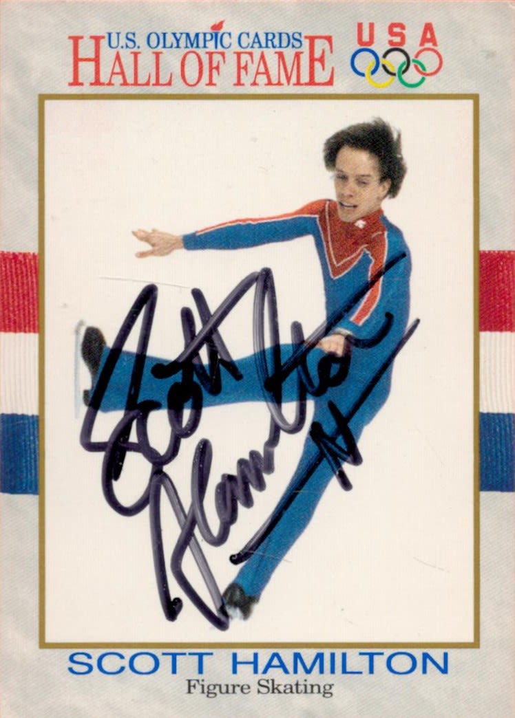 Lot 344: Figure Skater Scott Hamilton Signed US Olympic Cards...