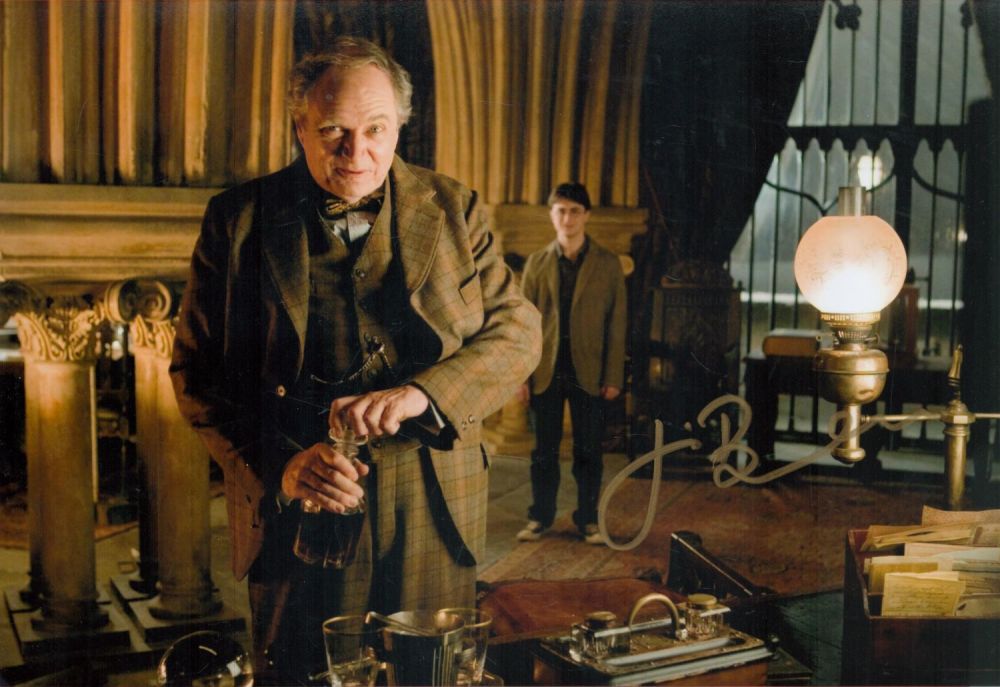 Lot 405: Jim Broadbent Signed 12x8 inch Colour Harry Potter...