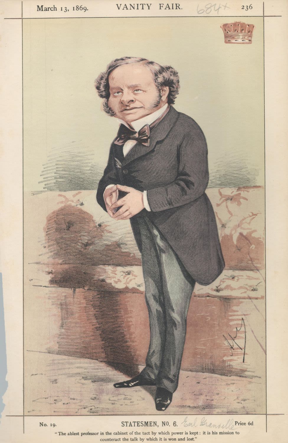 Lot 428: Vanity Fair Print Titled Statesman No6 (March 13th...
