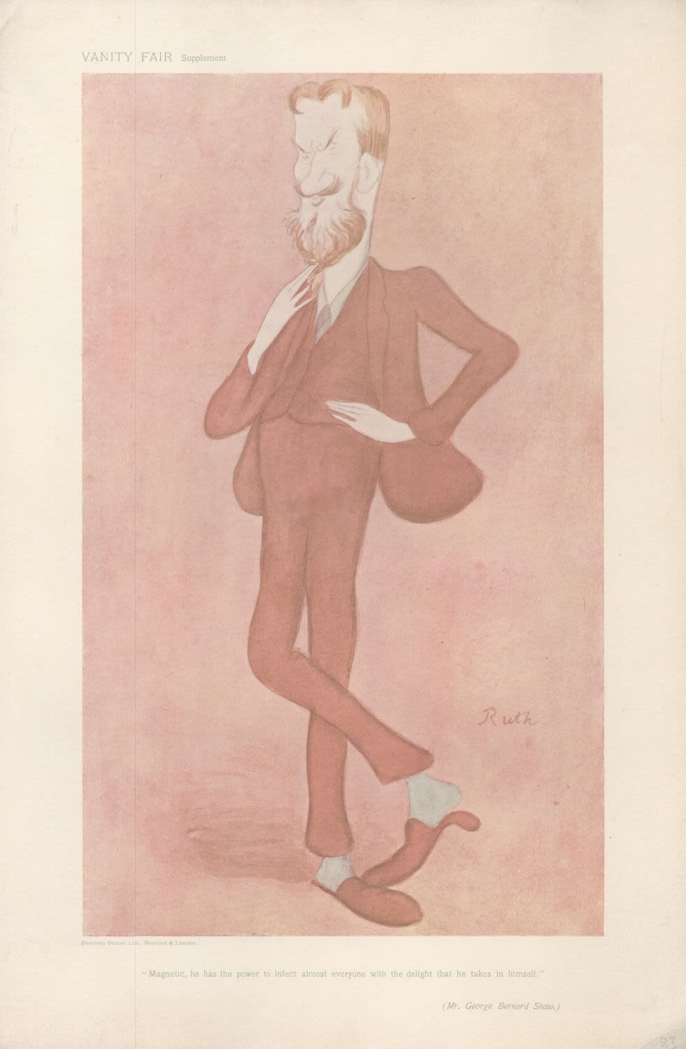 Lot 435: Vanity Fair Supplement Titled Mr Bernard Shaw. Colour...