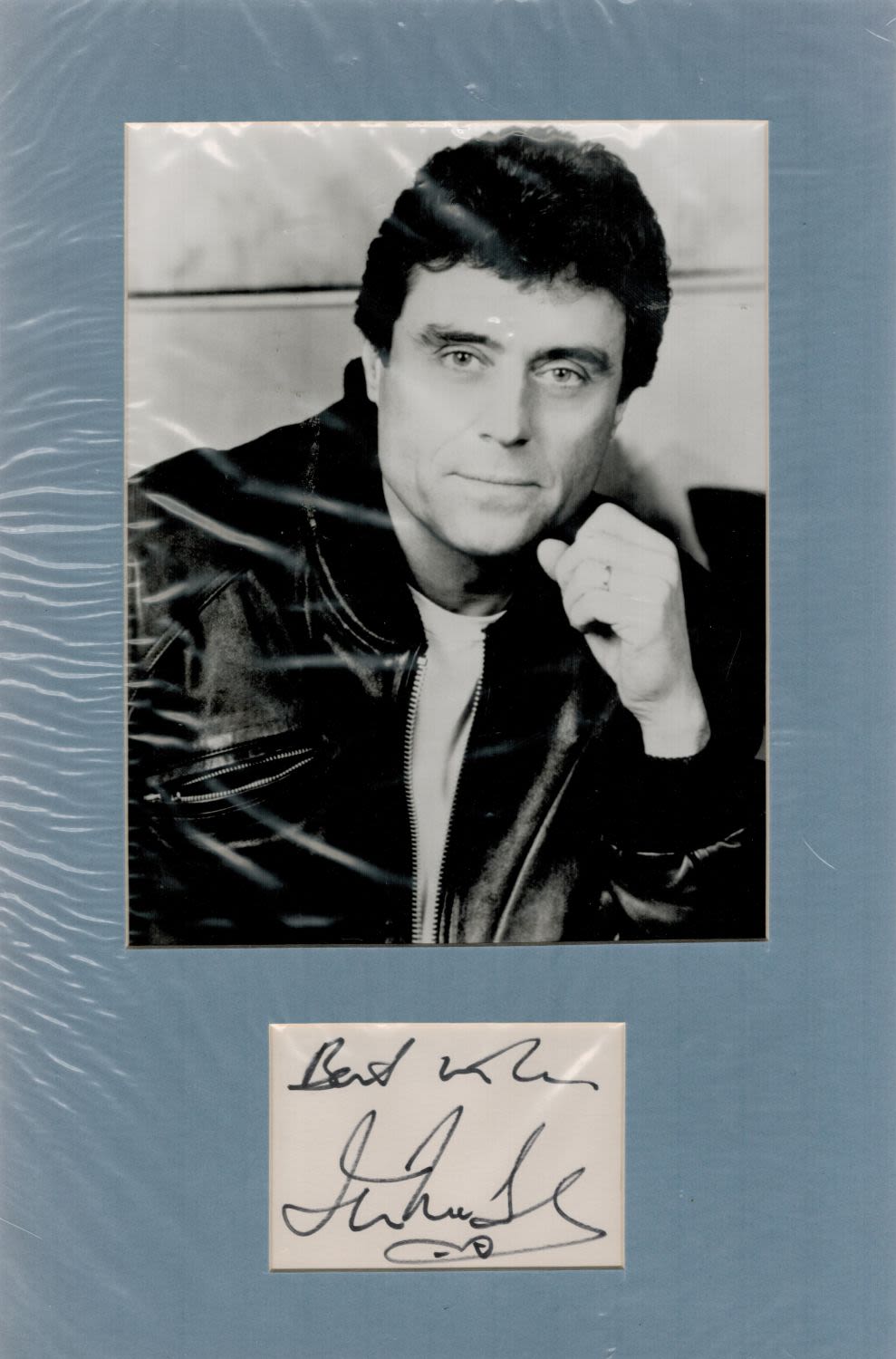 Lot 504: Ian McShane Actor Signed Card With 11x16 Mounted...