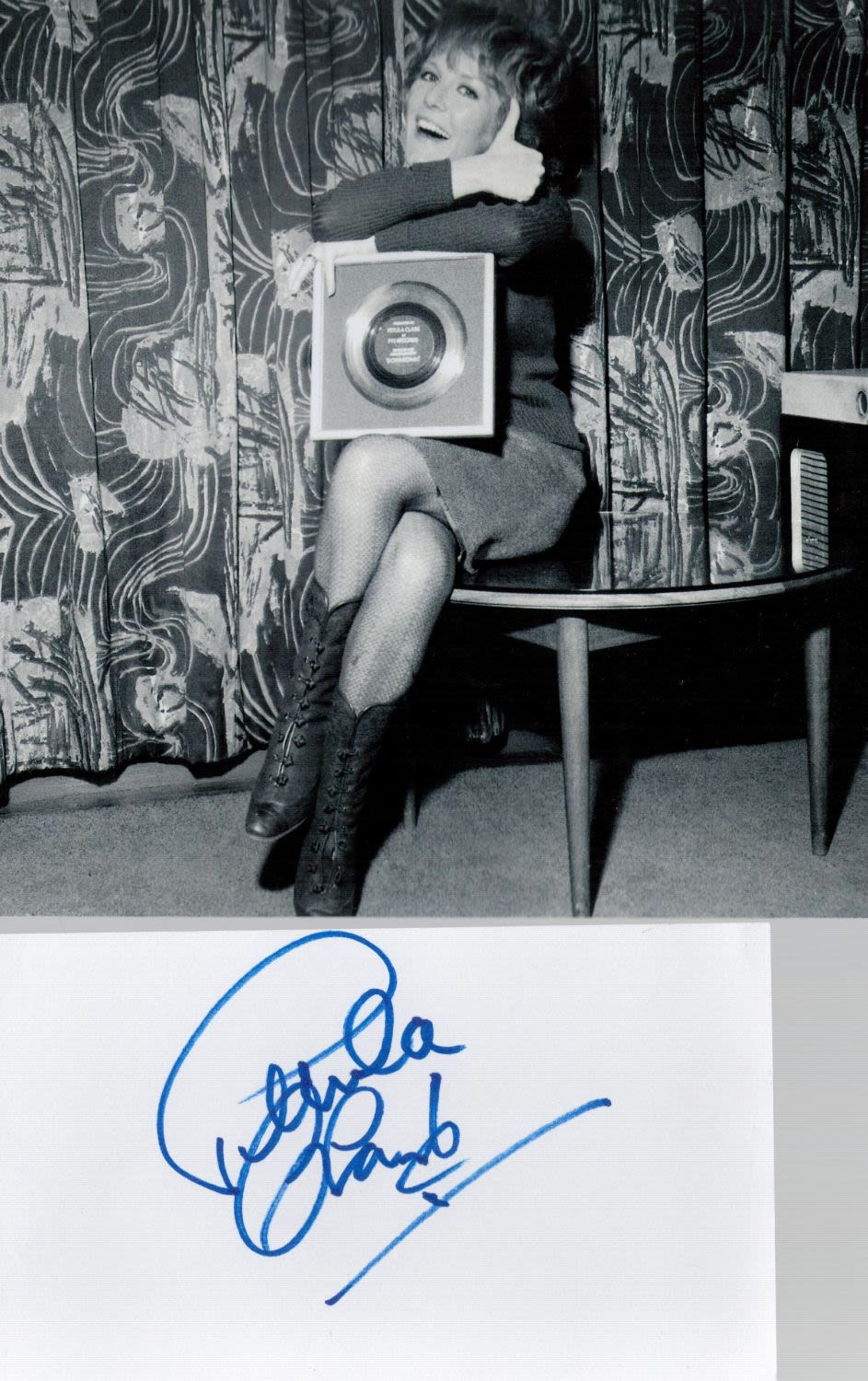 Lot 513: Petula Clark Singer Signed Card With Photo. Good...
