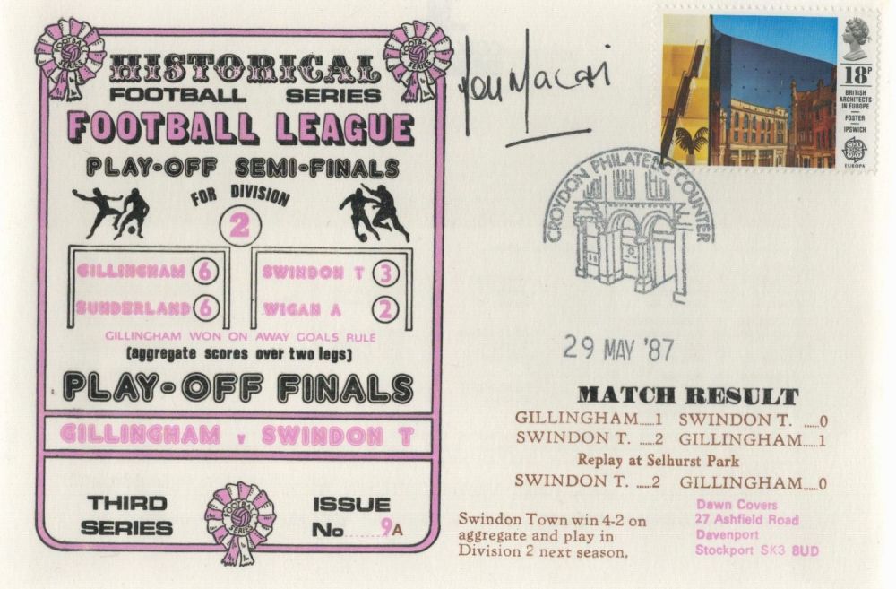 Lot 532: Lou Macari Signed 1987 Swindon Town First Day...