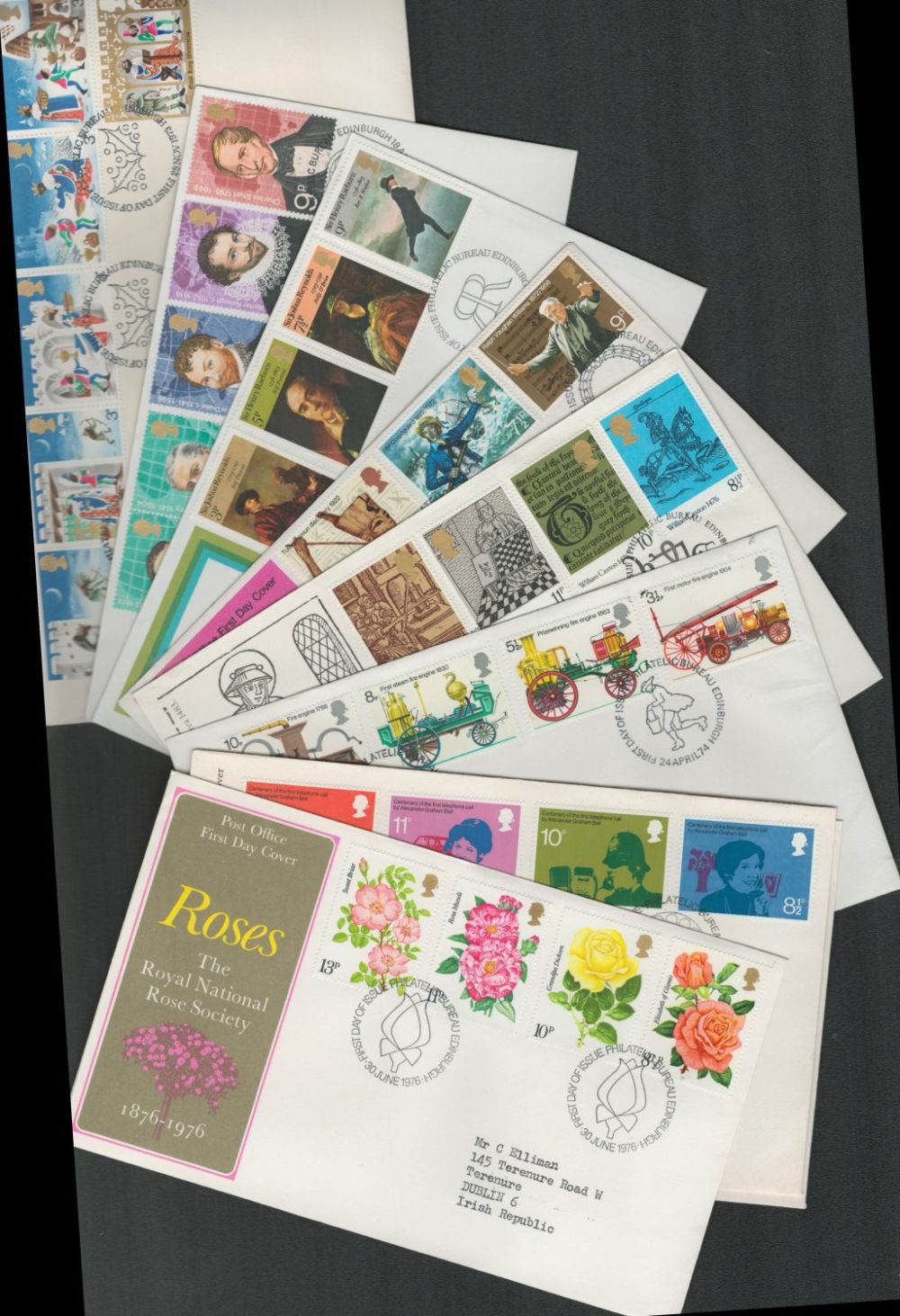 Lot 586: GB FDC 1972/1977 approx 80. Good condition. All...