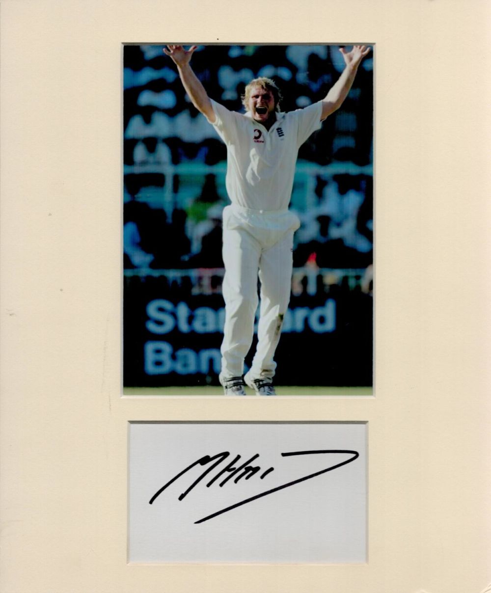 Lot 619: Matthew Hoggard 10x12 overall size mounted signature piece....