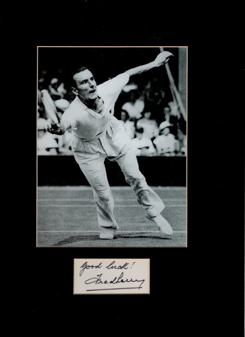 Lot 622: Fred Perry 14x11 overall size mounted signature piece....
