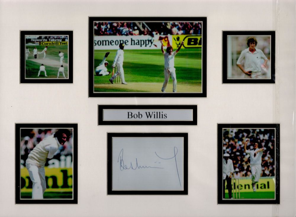 Lot 624: Bob Willis 16x12 overall size mounted signature piece....