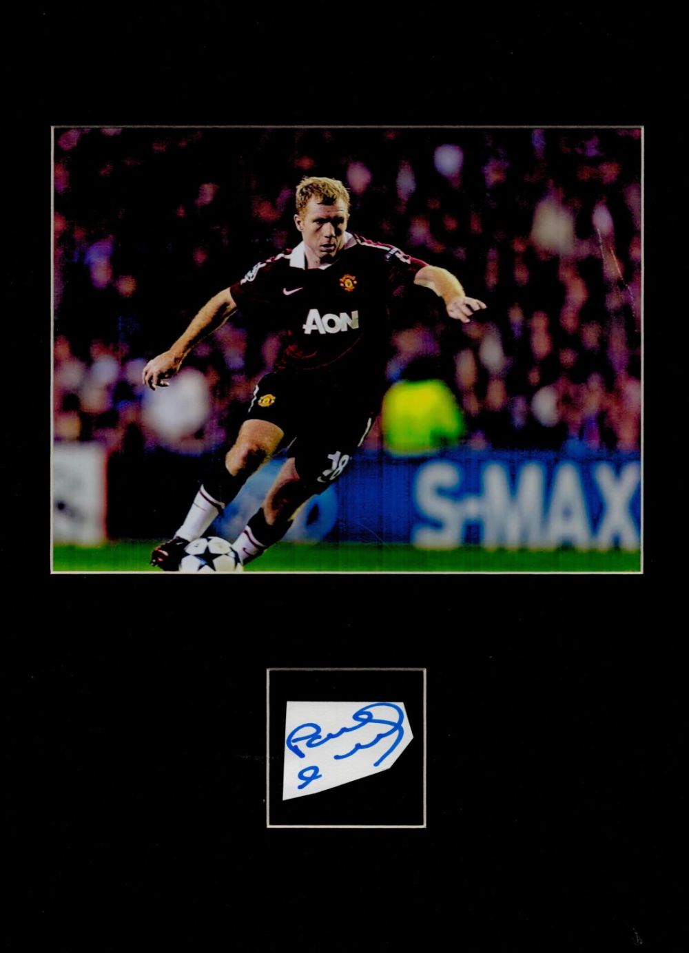 Lot 626: Football Paul Scholes 16x12 overall mounted signature piece...
