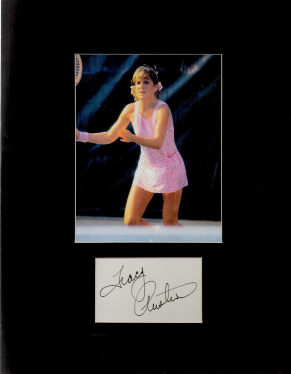 Lot 633: Tracy Austin 14x11 overall size mounted signature piece....