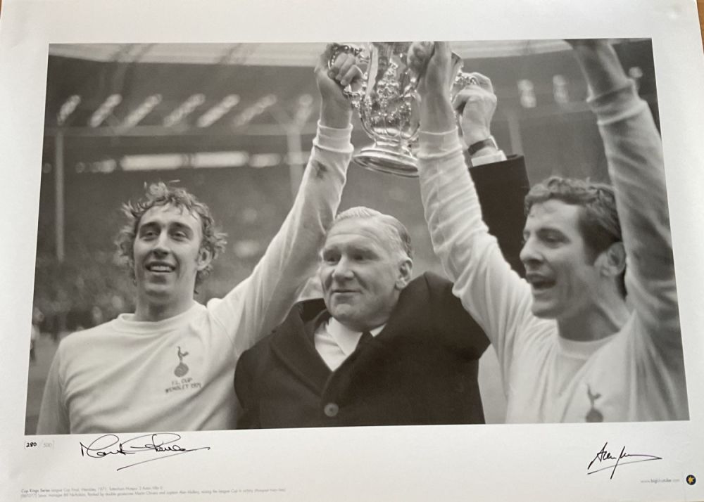 Lot 644: Football Martin Chivers and Alan Mullery Signed Black...