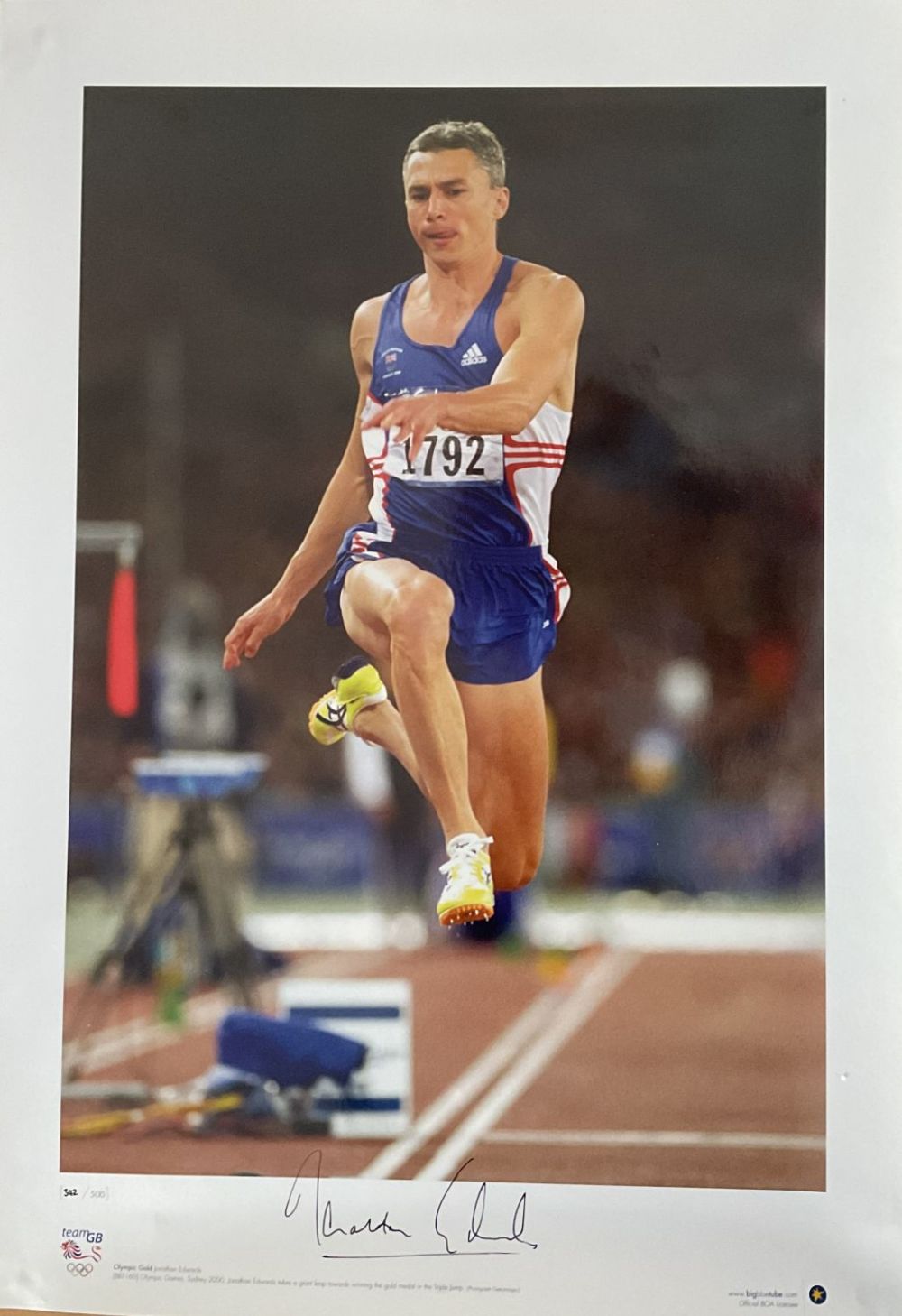 Lot 646: Olympics Jonathan Edwards Signed Big Blue Tube Edition...