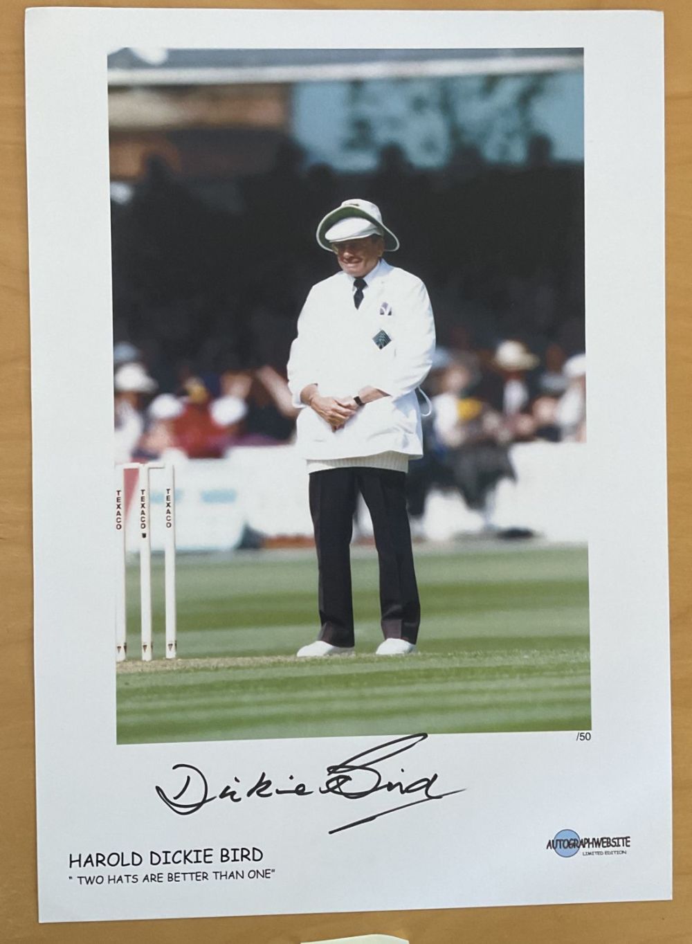 Lot 701: Dickie Bird Signed 16 x 12 inch Colour...