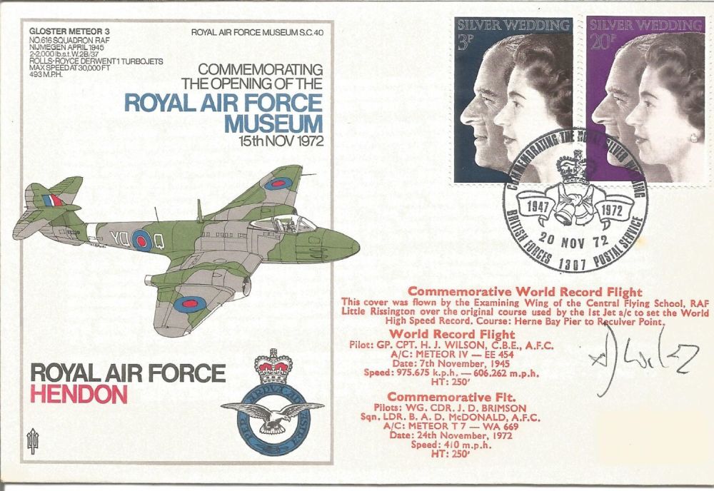 Lot 719: Grp Cpt H. J. Wilson CBE AFC signed...