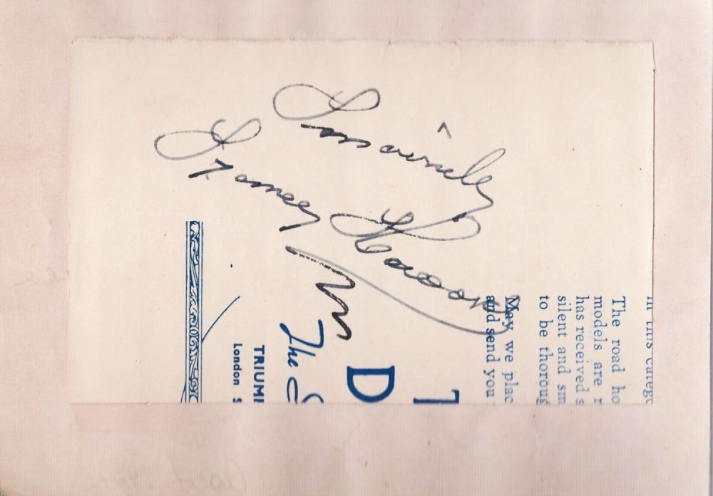 Lot 91: Sydney Howards signed 6x4 album page. Howard, 7...