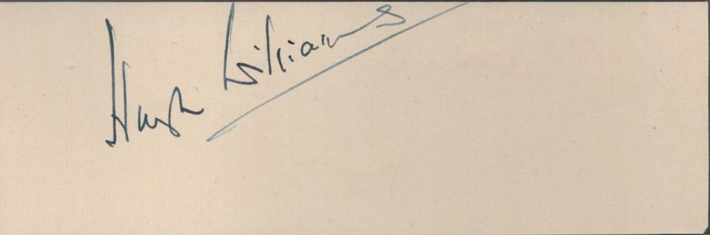 Lot 142: British Actor Hugh Williams Signed Signature Piece. Measures...