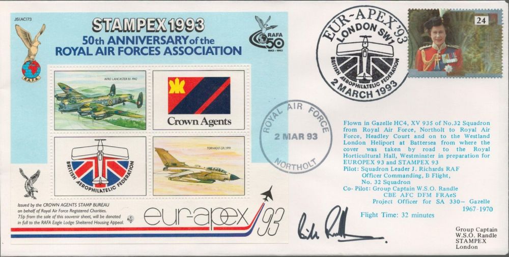 Lot 150: Grp Cptn Bill Randle Signed Stampex 1993 50th...