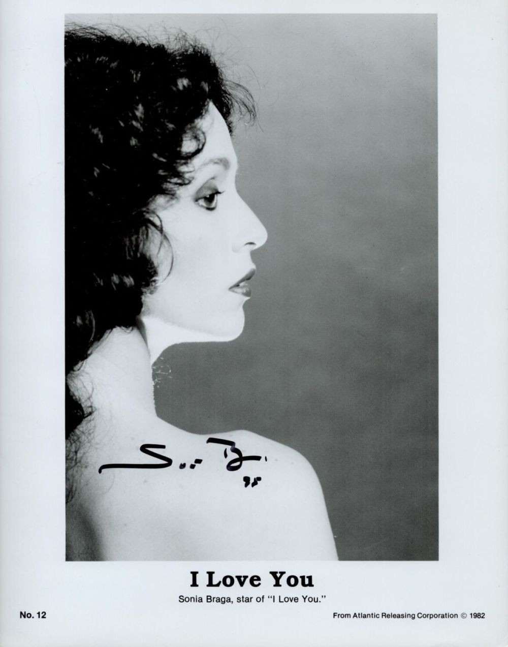 Lot 195: Sonia Braga signed 10x8 black and white photo....