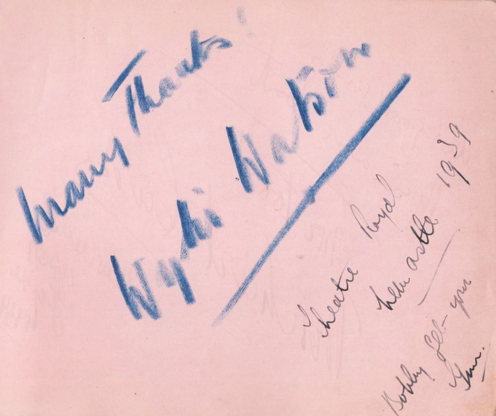 Lot 200: Wylie Watson signed 6x5 pink album page. Watson...