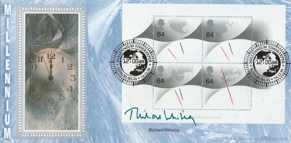 Lot 230: Richard Whiteley signed Millennium FDC. 2 Postmarks Edinburgh...