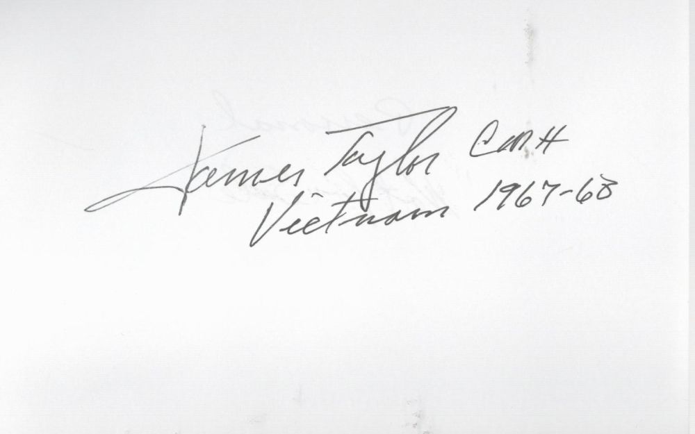 Lot 257: Vietnam Medalist, James Allen Taylor signed 6x4 white...
