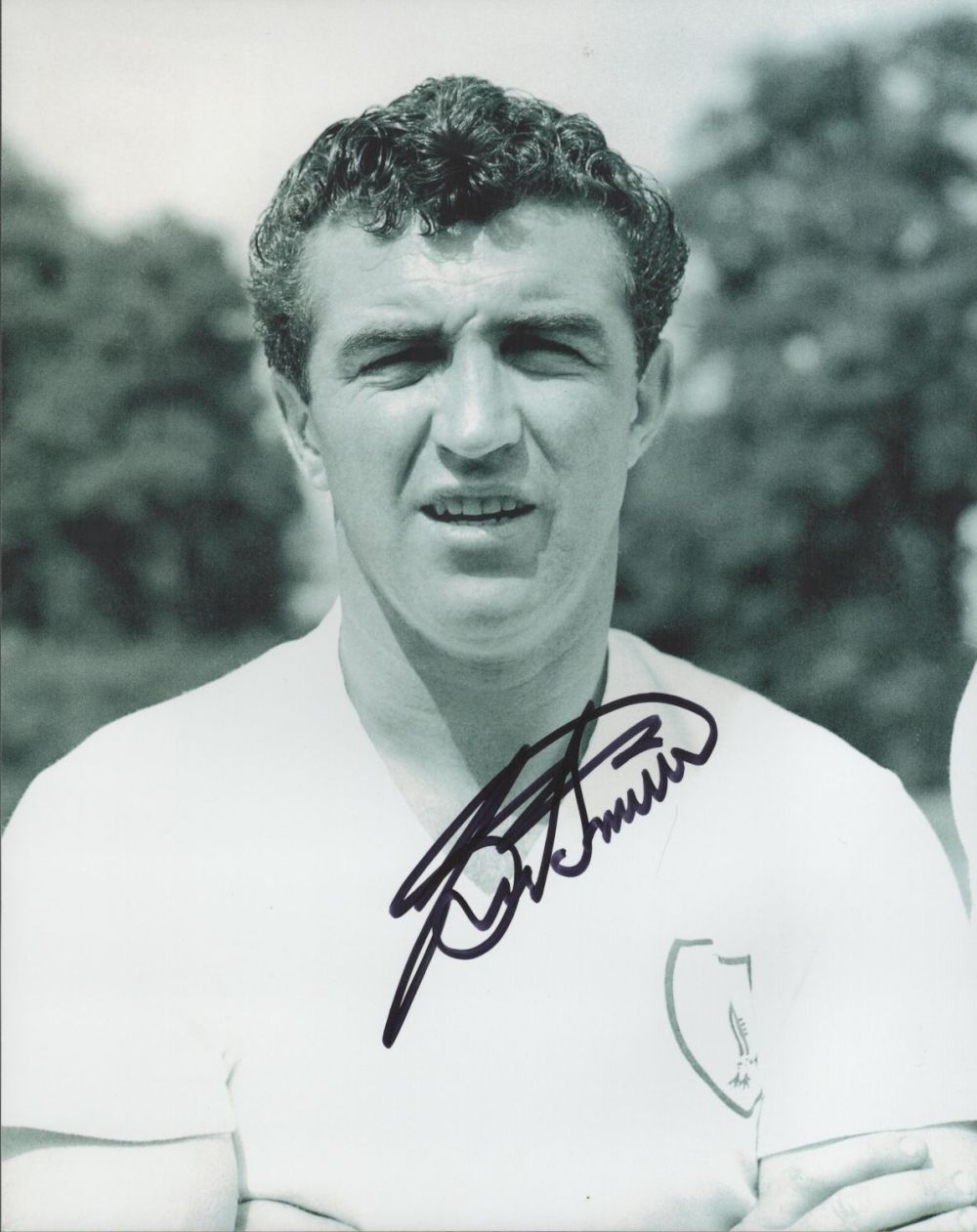 Lot 299: Bobby Smith signed 10x8 black and white photo....