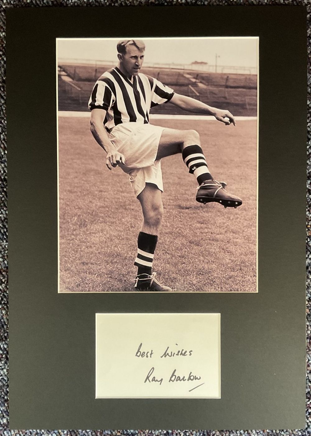 Lot 329: Football Ray Barlow Signed White Signature Card, With...