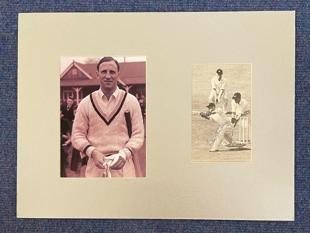Lot 332: Cricket, Len Hutton matted signature piece, approx. 12x16....