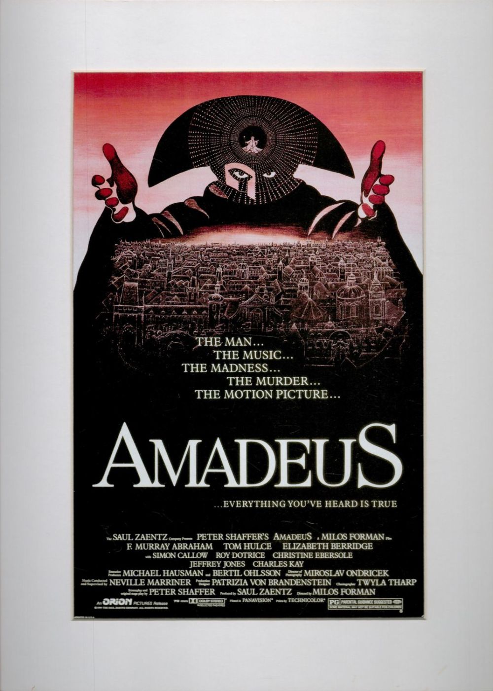 Lot 336: Amadeus Colour Movie Magazine Cutting attached to Board,...