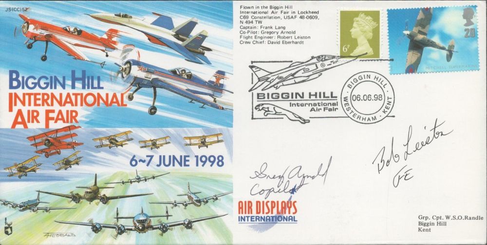Lot 358: Flt Eng Bob Leiston and Pilot Gregory Arnold...
