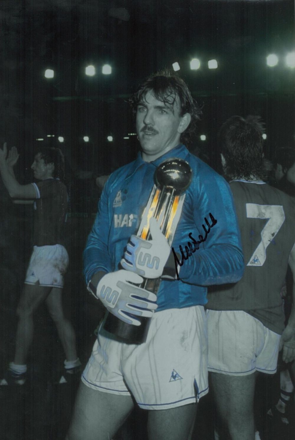 Lot 367: Neville Southall signed 12x8 colourised photo. Southall MBE...