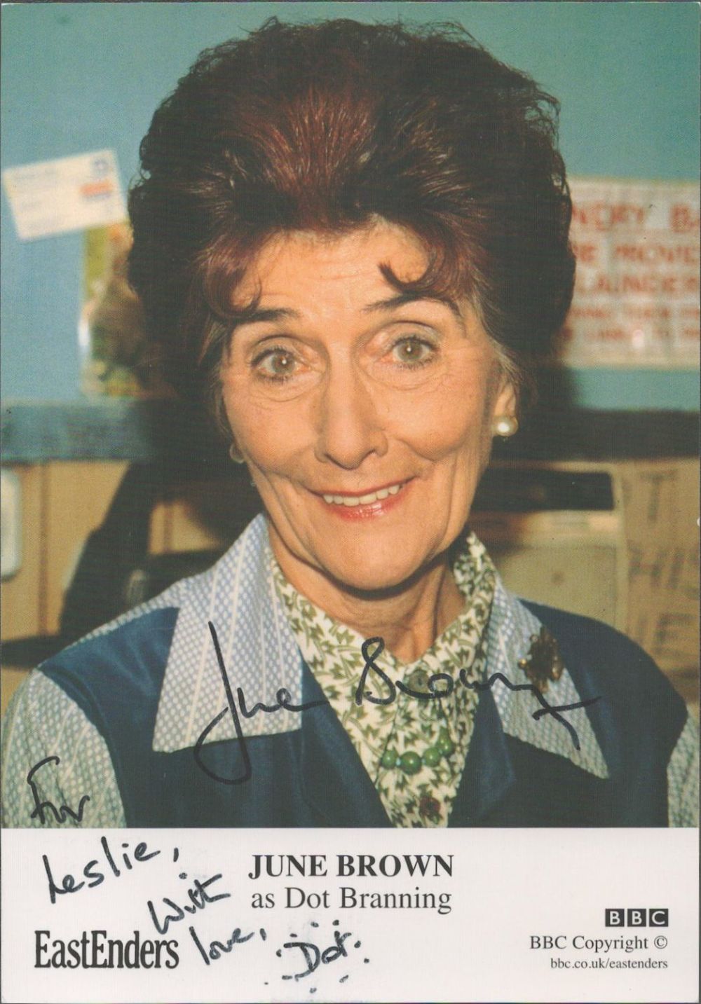 Lot 399: June Brown signed 6x4 Eastenders promo photo, dedicated...