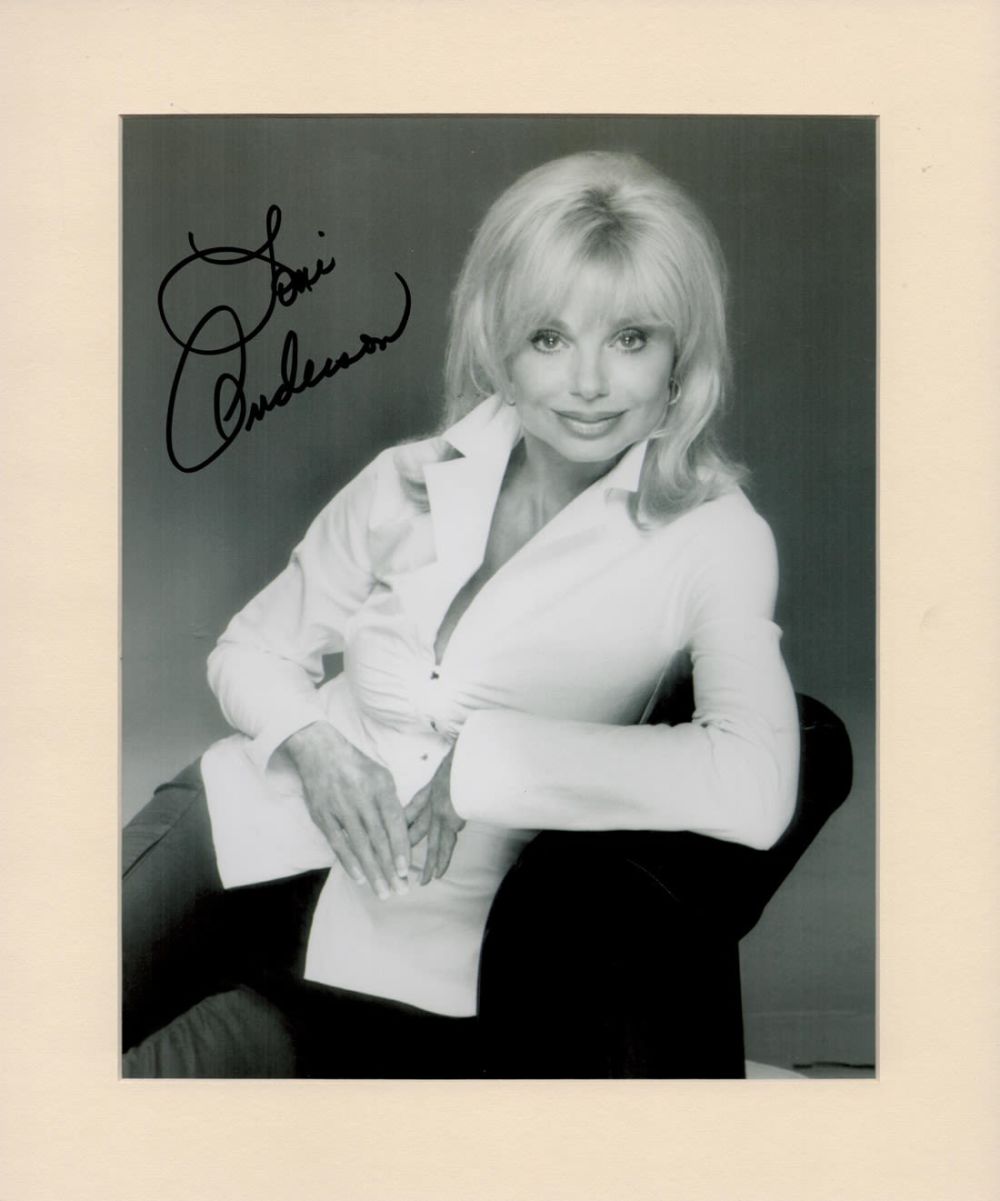 Lot 429: Loni Anderson signed 12x10 overall mounted black and...