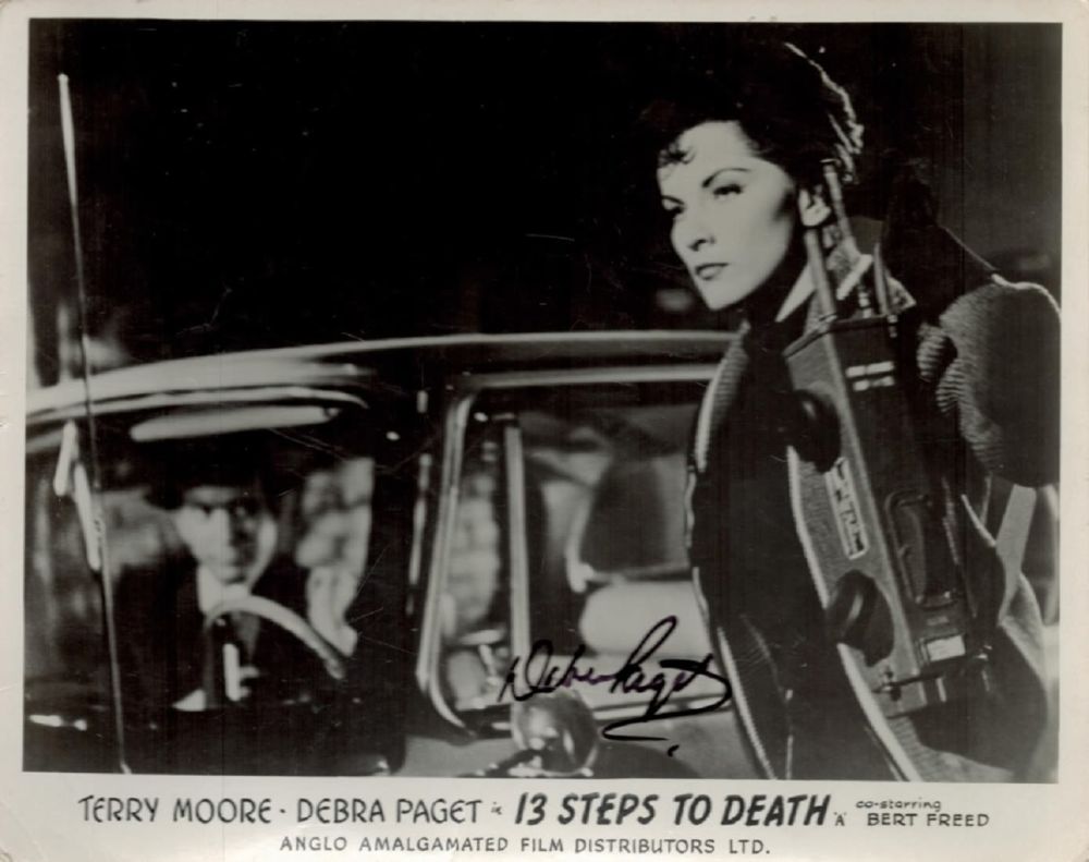 Lot 455: Debra Paget Signed 10x8 inch Black and White...