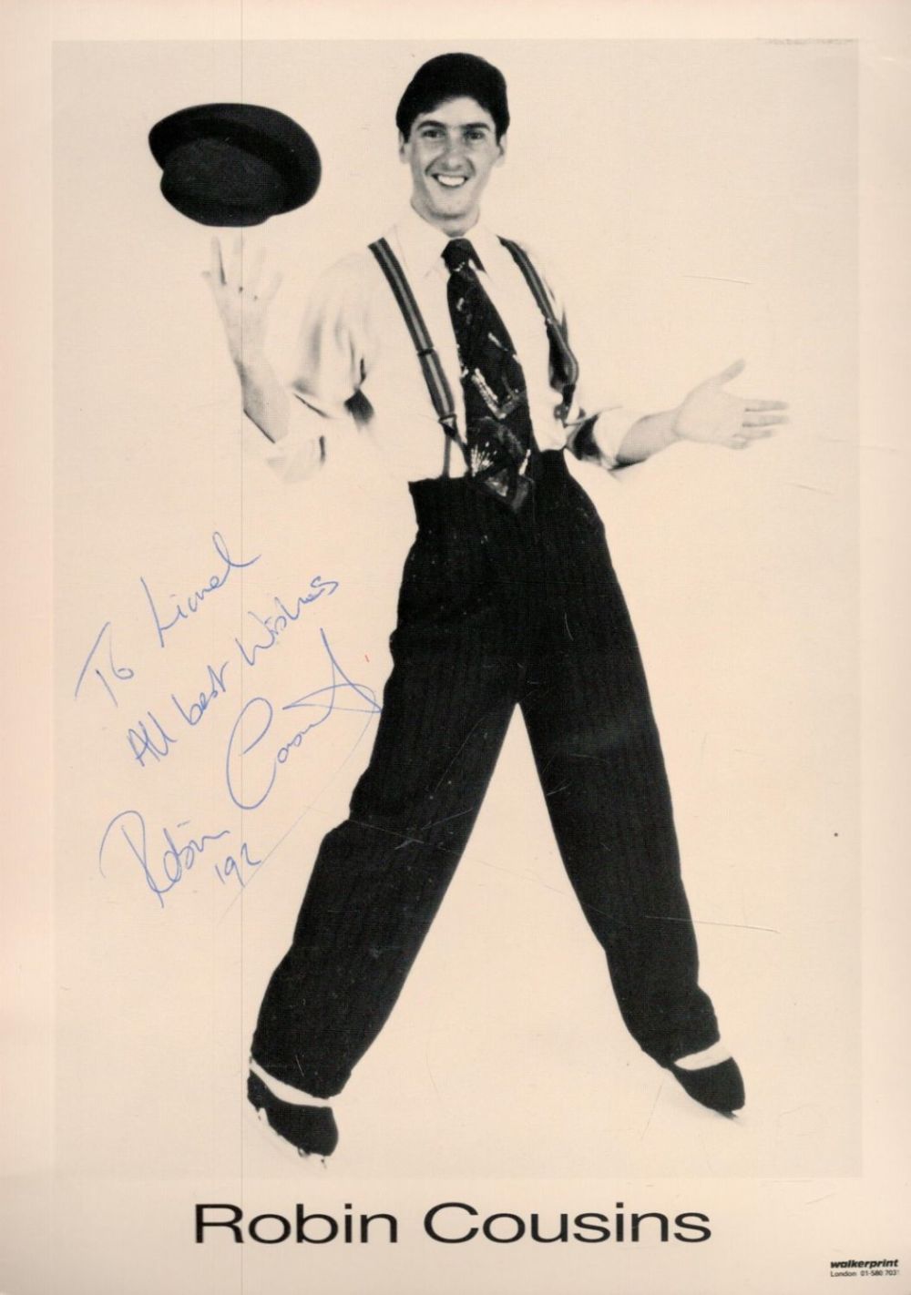 Lot 461: Robin Cousins Signed 8 x 6 inch Black...
