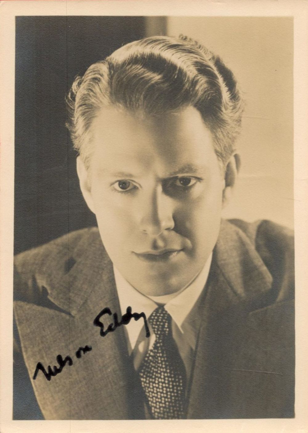 Lot 470: Nelson Eddy Signed 7 x 5 inch Vintage...