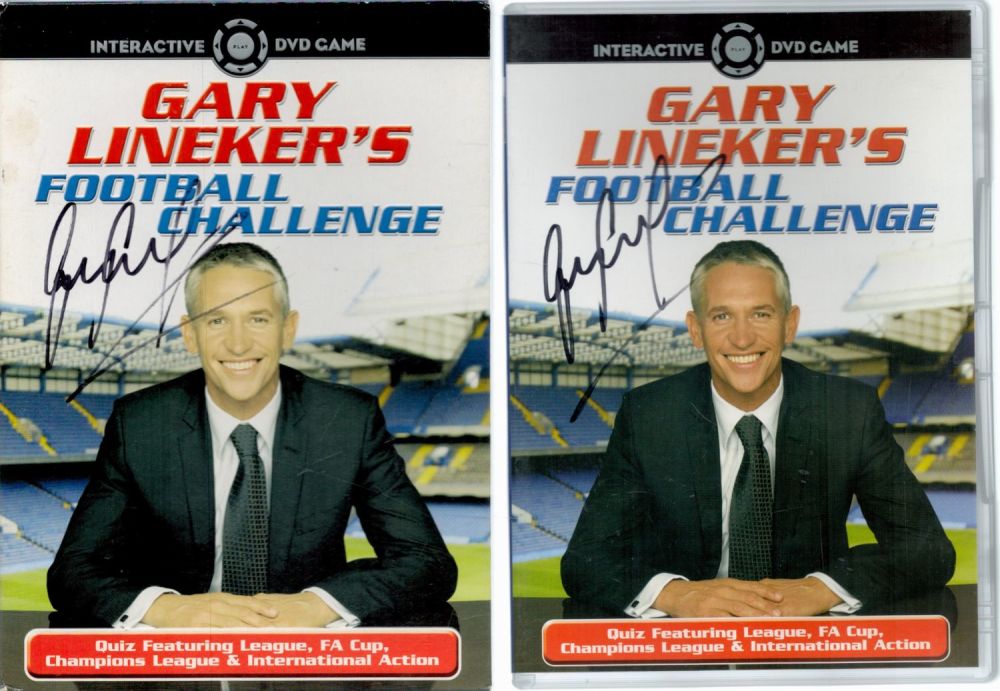 Lot 485: Football, Gary Lineker signed interactive DVD game sleeve...