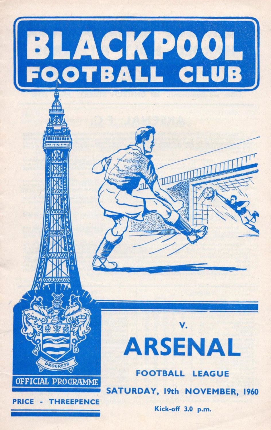 Lot 510: Football Blackpool v Arsenal vintage programme Football League...