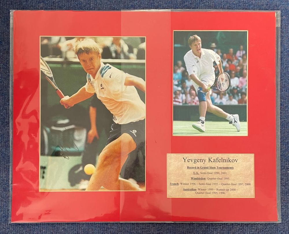 Lot 535: Yevgeny Kafelnikov Signed Colour Newspaper Page with Tennis...