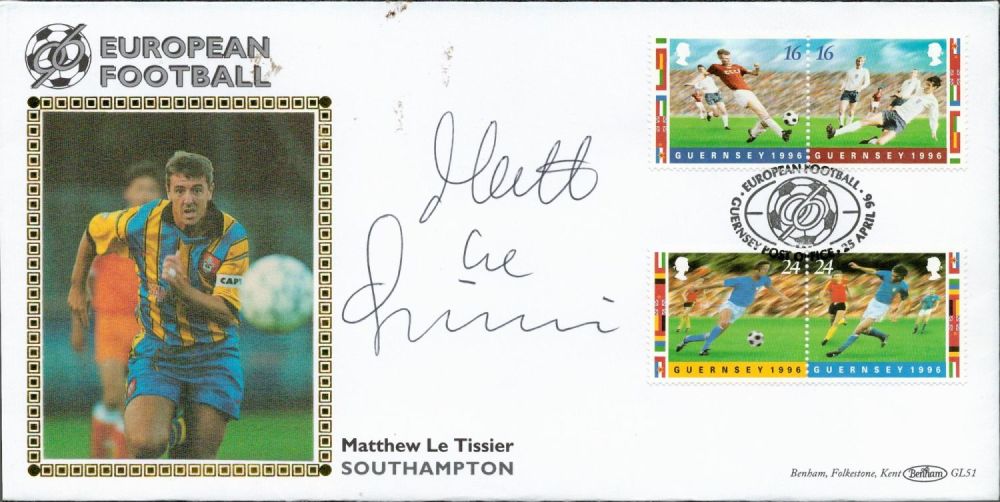 Lot 556: Football Mathew Le Tissier signed European Football Benham...
