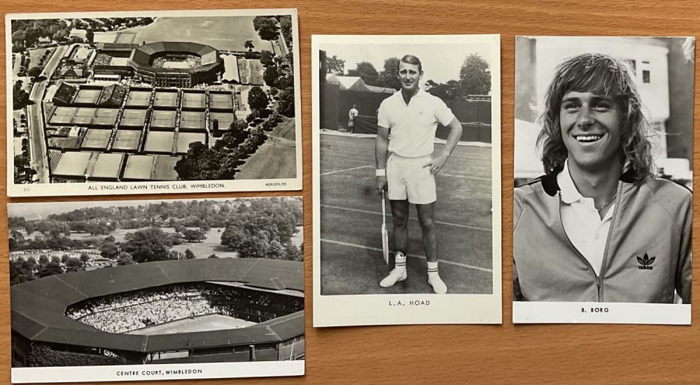 Lot 577: Tennis collection 4 unsigned vintage Wimbledon black and...