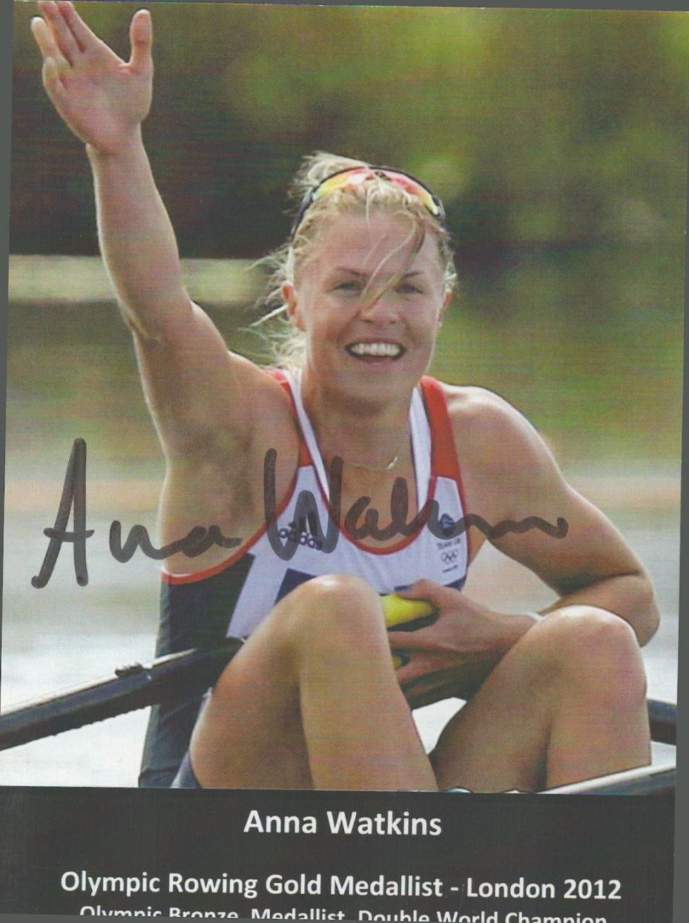 Lot 597: Olympics Anna Watkins signed 6x4 colour promo photo....