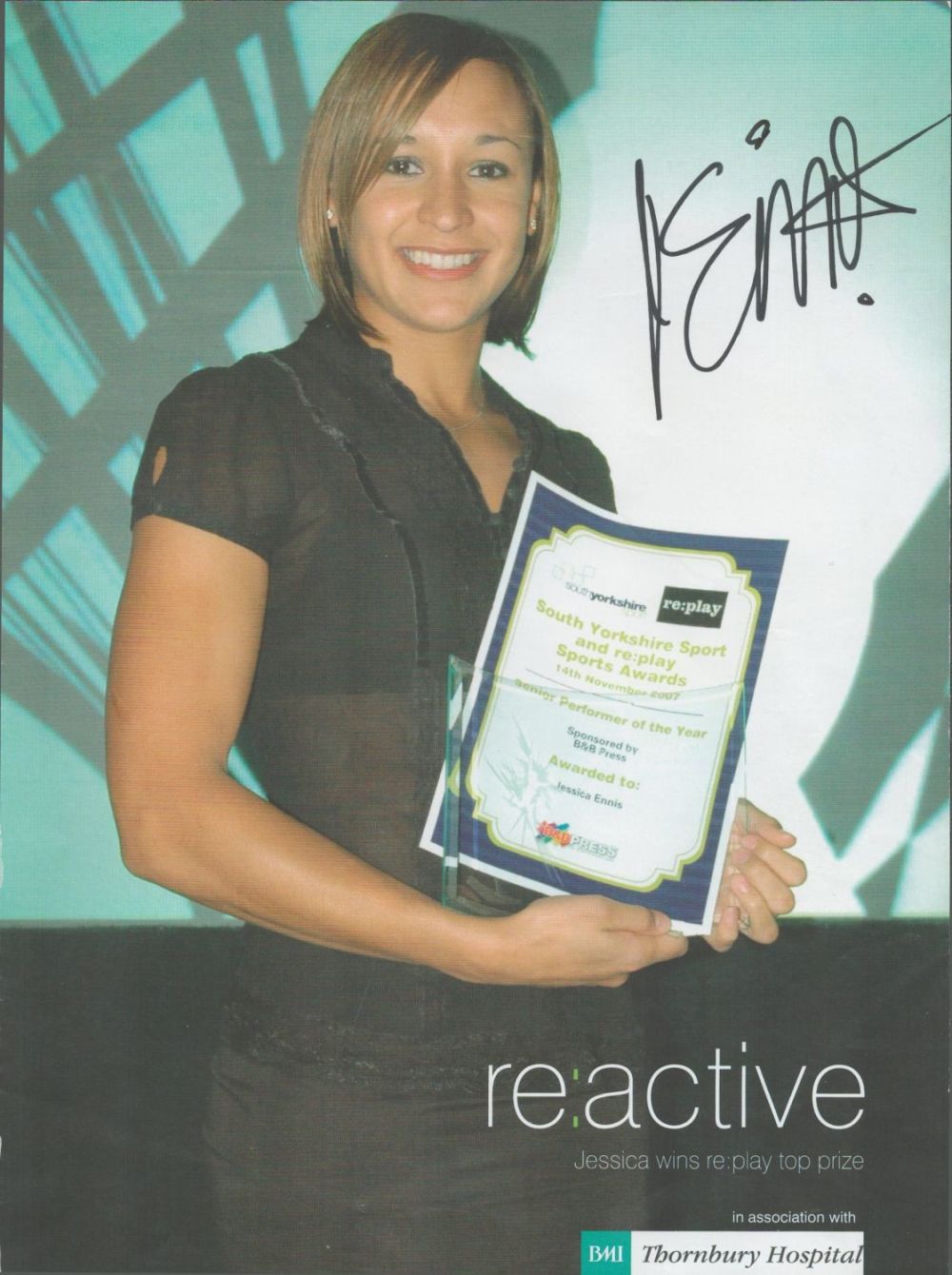 Lot 598: Olympics Jessica Ennis Hill signed 10x6 Reactive colour...