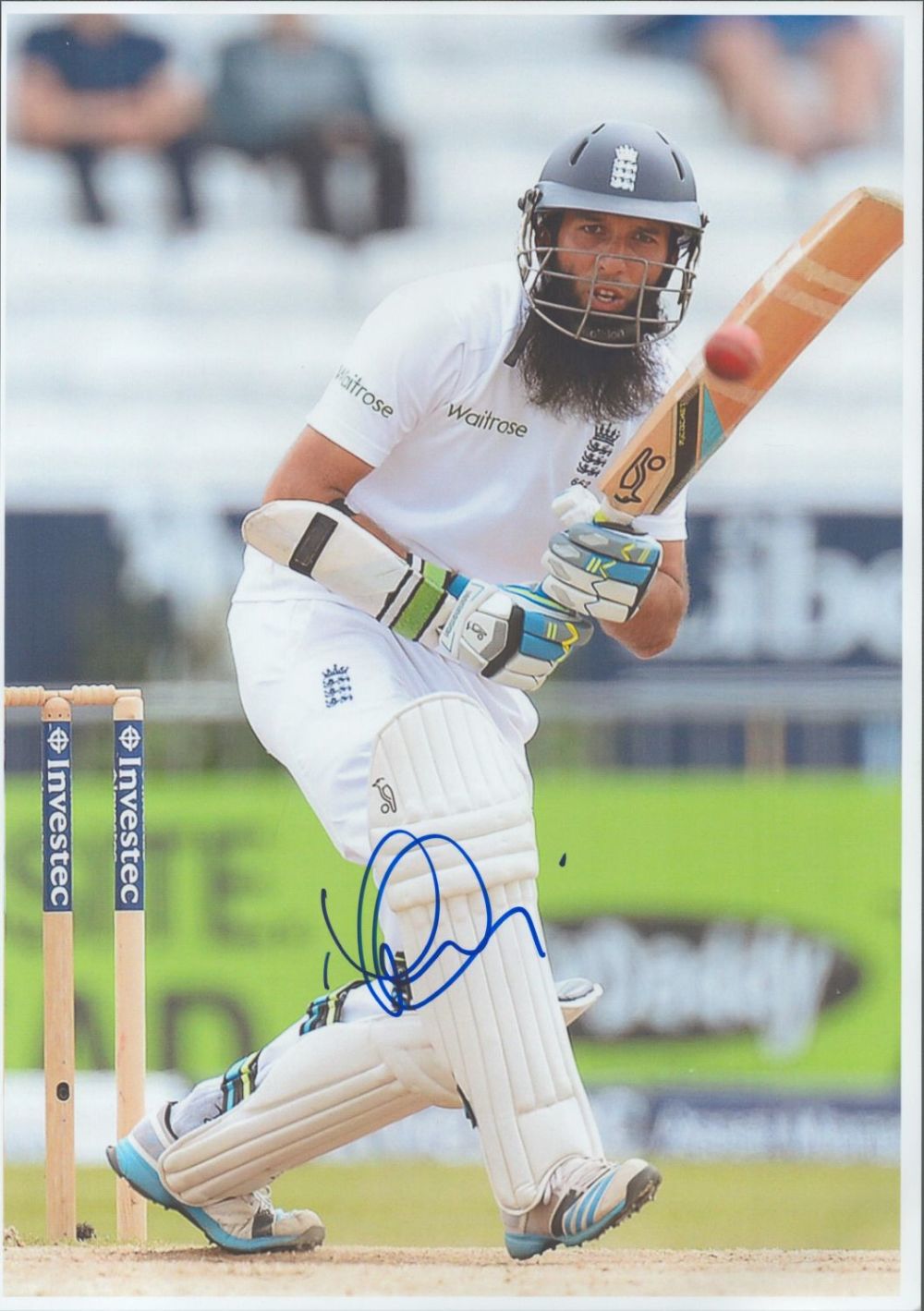Lot 612: Cricket Moeen Ali signed England 12x8 colour photo....