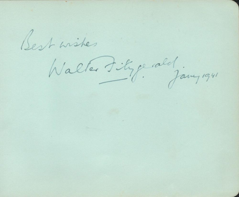 Lot 647: English Actor Walter Fitzgerald Signed 6x5 Autograph Album...