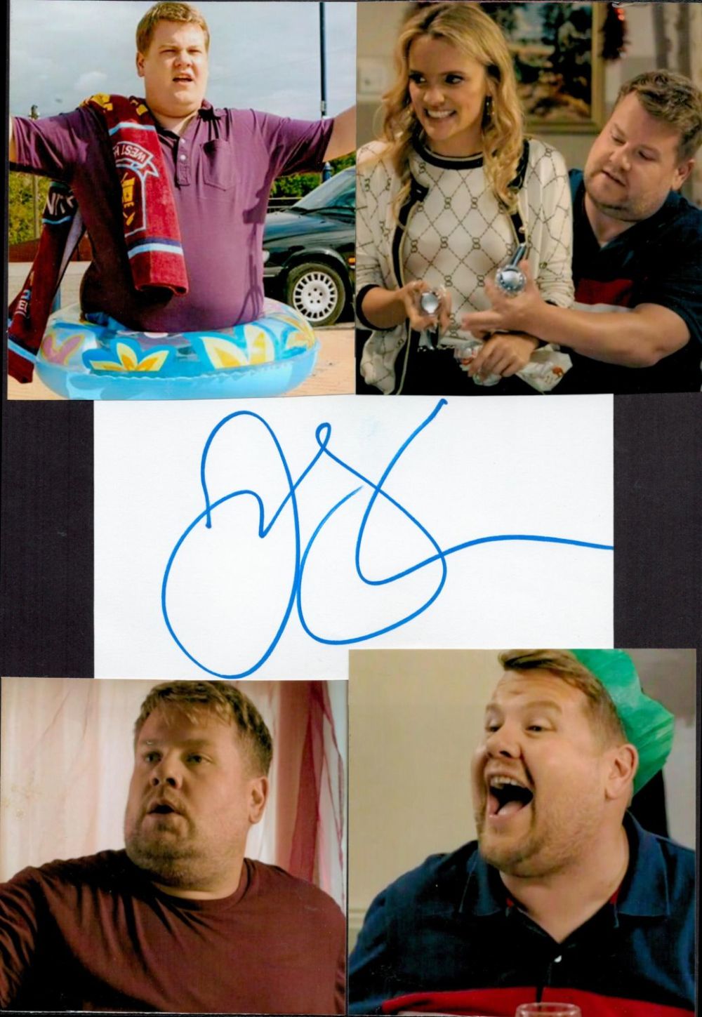 Lot 650: James Corden Signed Signature Card with 7 Colour...
